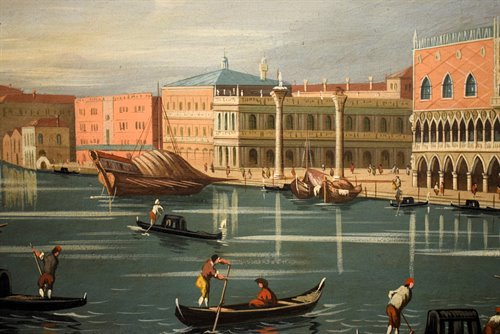 Coppia vedute di Venezia e Roma